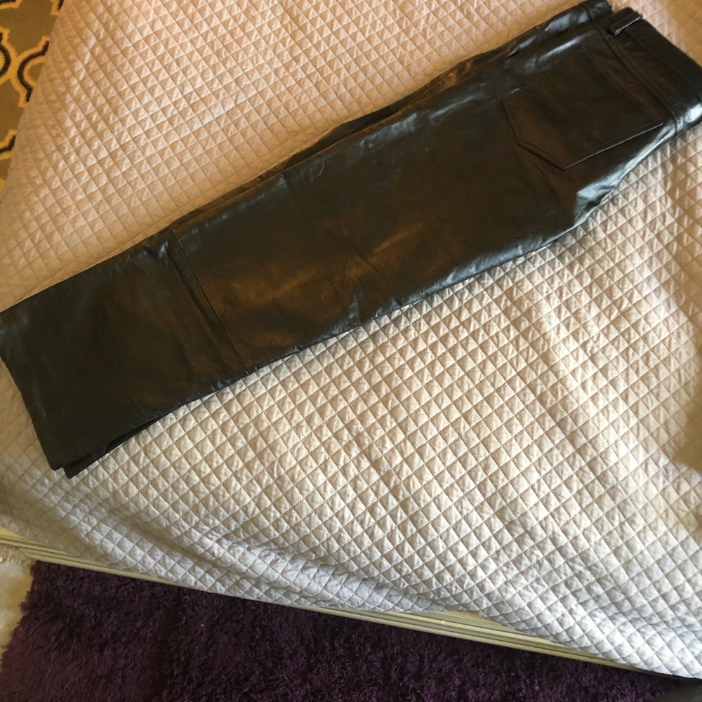 Black leather pants